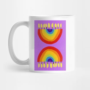 Rainbow Chanukiah Lilac Print Mug